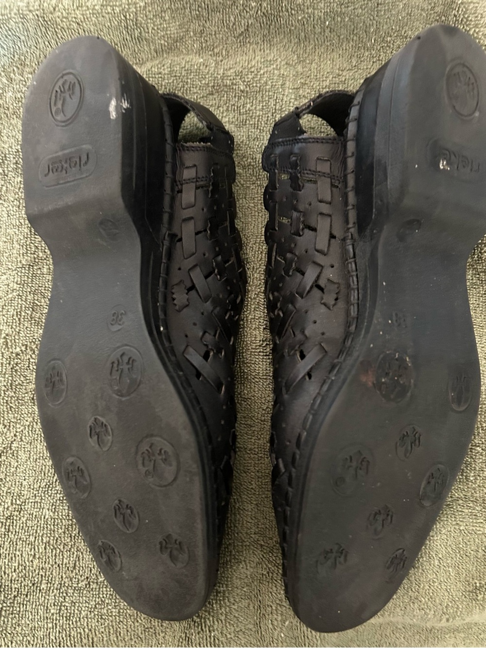 Rieker Women’s Black Woven Slip-On Shoes - Picture 3 of 4